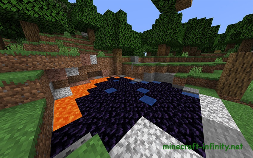 Лавовое озеро в обсидиане