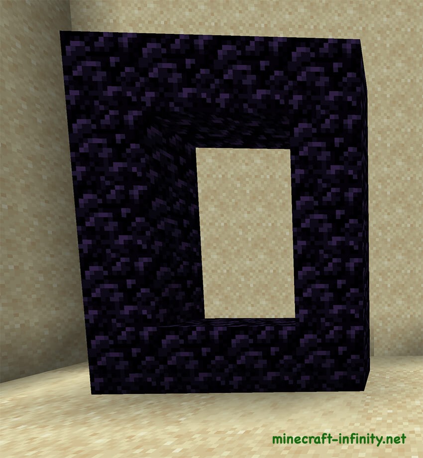 Построить портал в Незер без алмазной кирки