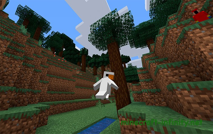 Аниме белый попугай Майнкрафт