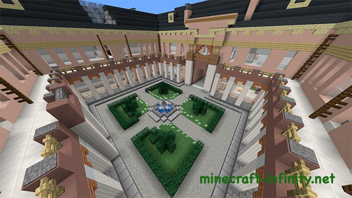 Дворик дворца Путина в Майнкрафт