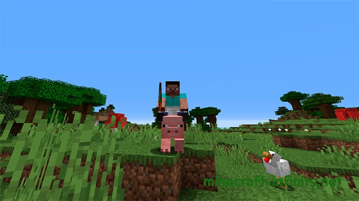 Передвижение на свинье Майнкрафт