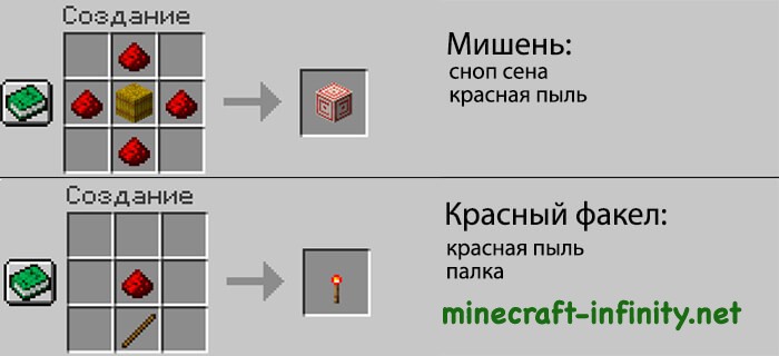Крафт мишени и крафт красного факела