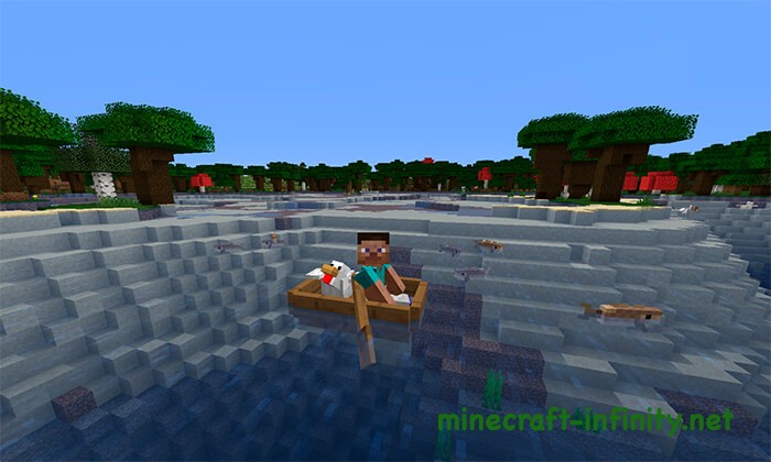 Два игрока в лодке Майнкрафт