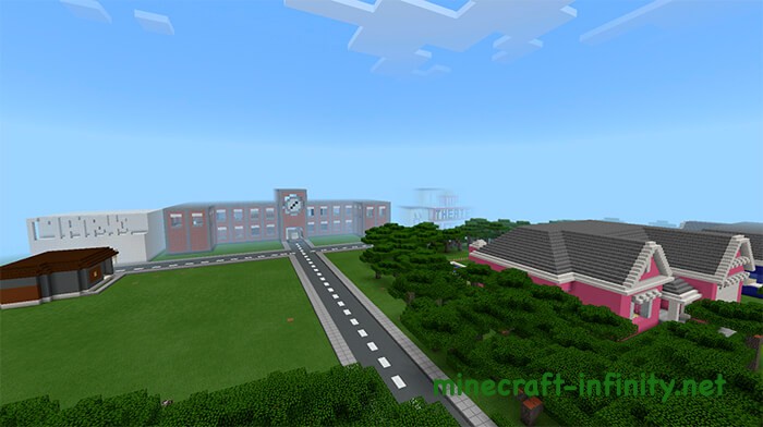 Карта города со школой Майнкрафт